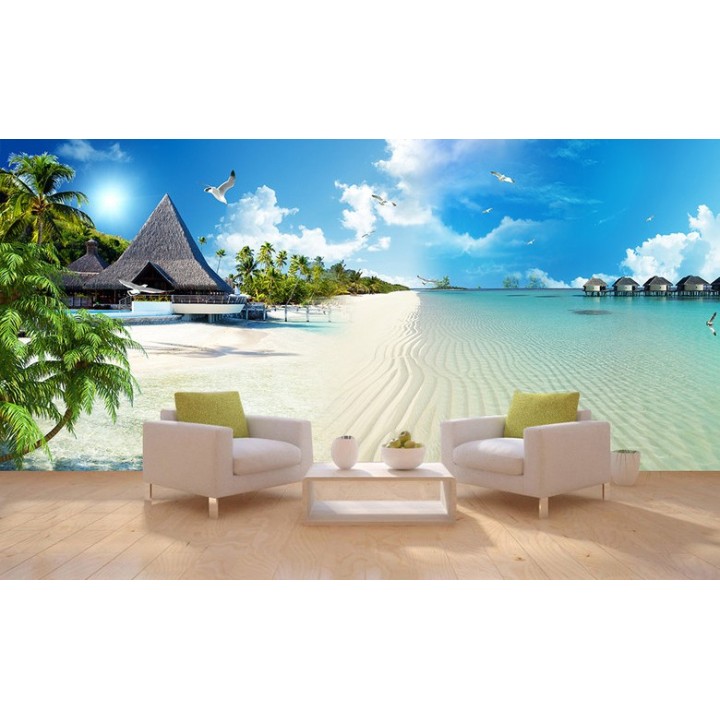 papier peint photo personnalisé tapisserie paysage grand panoramique plage tropicale