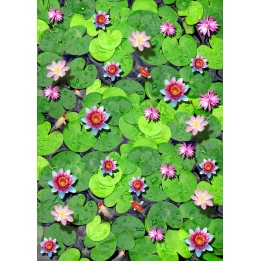 revêtement de sol vinyle tapis pvc imprimé personnalisé nénuphar poisson zen
