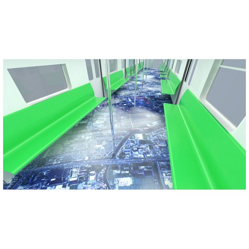 Décoration sol grand format pour couloir, métro - La terre vue du ciel