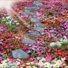 Revêtement sol trompe l'oeil 3D - Pas japonais dans le tapis de fleur