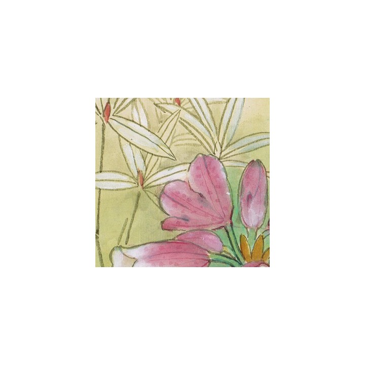 papier peint asiatique format portrait paysage zen le faisant et les fleurs