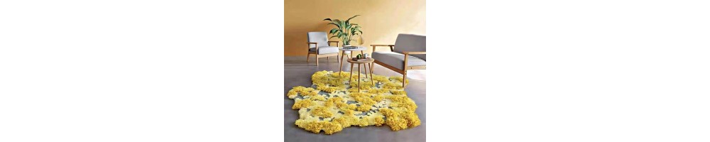 Tapis de luxe design contemporain moderne forme irrégulière