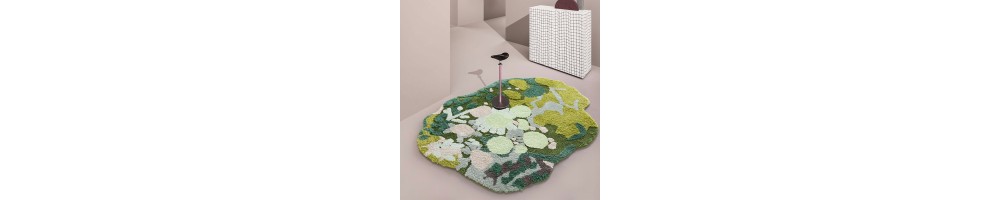 Tapis Epais Lavable Design Moderne Motif Herbe Neige Fleur
