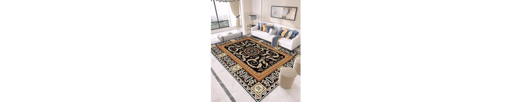 Tapis Ancien Symétrique Traditionnel Fleurs Forme Géométrique