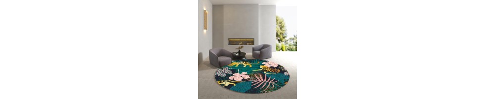 Tapis Rond Lavable Chambre Séjour Salle de Bain Salle à Manger