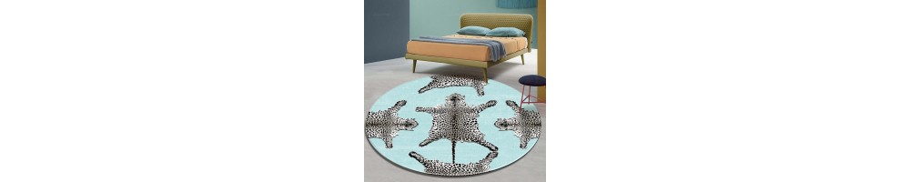 Tapis animaux oiseaux léopard panthère tigre paon perroquet