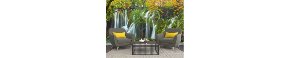 poster géant photo panoramique xxl paysage nature forêt cascade