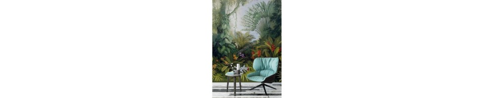 Papier Peint Floral Tapisserie Végétale Plante Fleur Oiseau