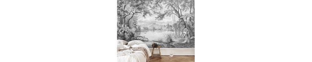 Papier Peint Paysage Tropical Oiseau Exotique Tapisserie Jungle 