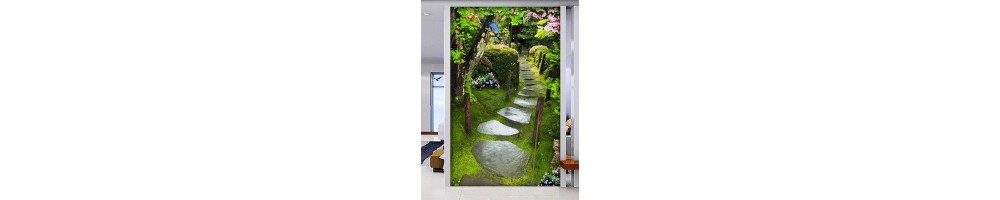Poster photo vertical jardin zen tapisserie paysage tropical
