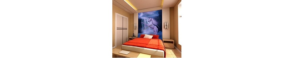 Panneau féerique licorne tapisserie fantaisie chambre fille