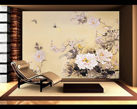 Nappes Papier Peint-Abstrait Design arbre fleurs oiseaux fleurs fantaisie XXL 2199 V 
