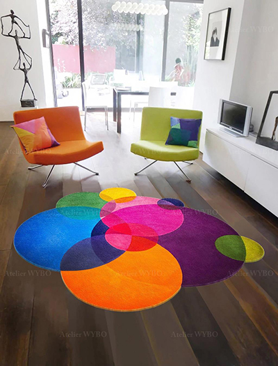 Moderne Multi couleur tapis salon bedrrom Tapis Rainbow Tapis Rouge Vert Bleu